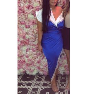 Satin Navy blue dress